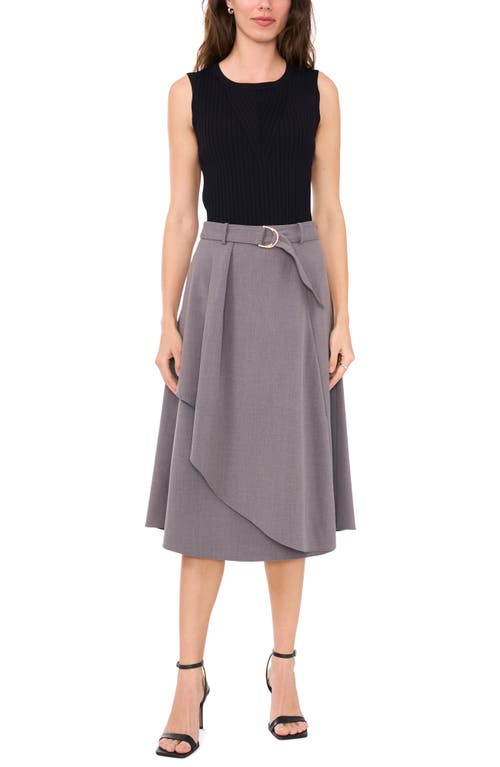 Shop Halogenr Halogen(r) Asymmetric Faux Wrap Belted Skirt In Silver Smoke Grey