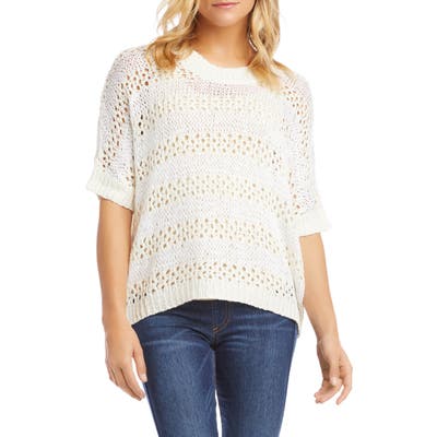 Karen Kane Crochet Short Sleeve Sweater, Ivory