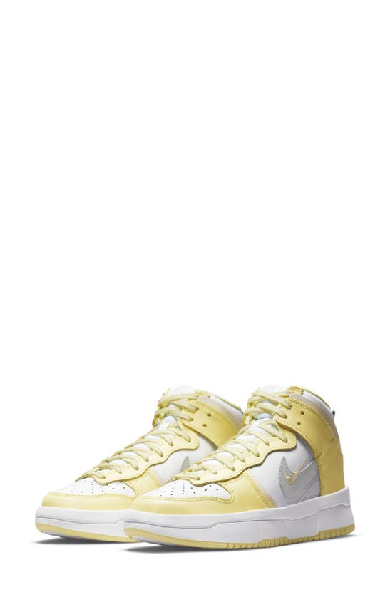 Nike Dunk High Up Sneaker In White/ Photon Dust/ Citron