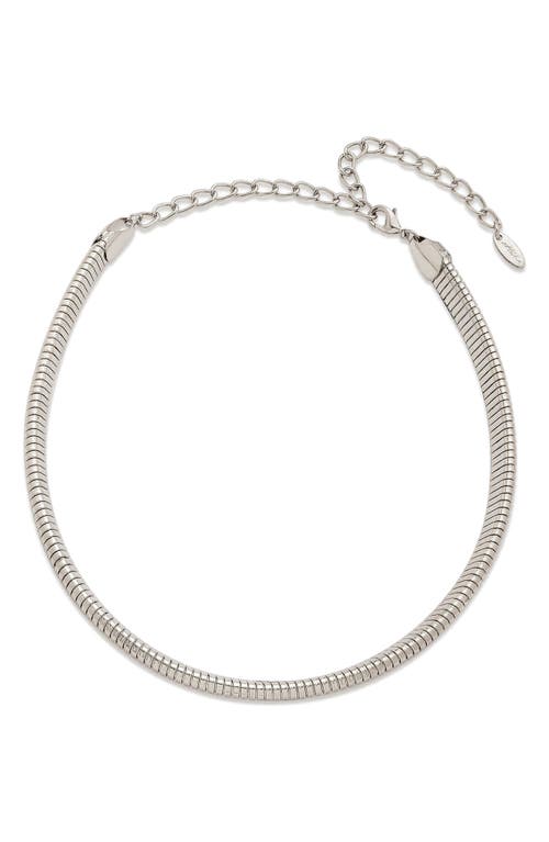 Shop Ettika Your Essential Flex Choker Necklace In Rhodium