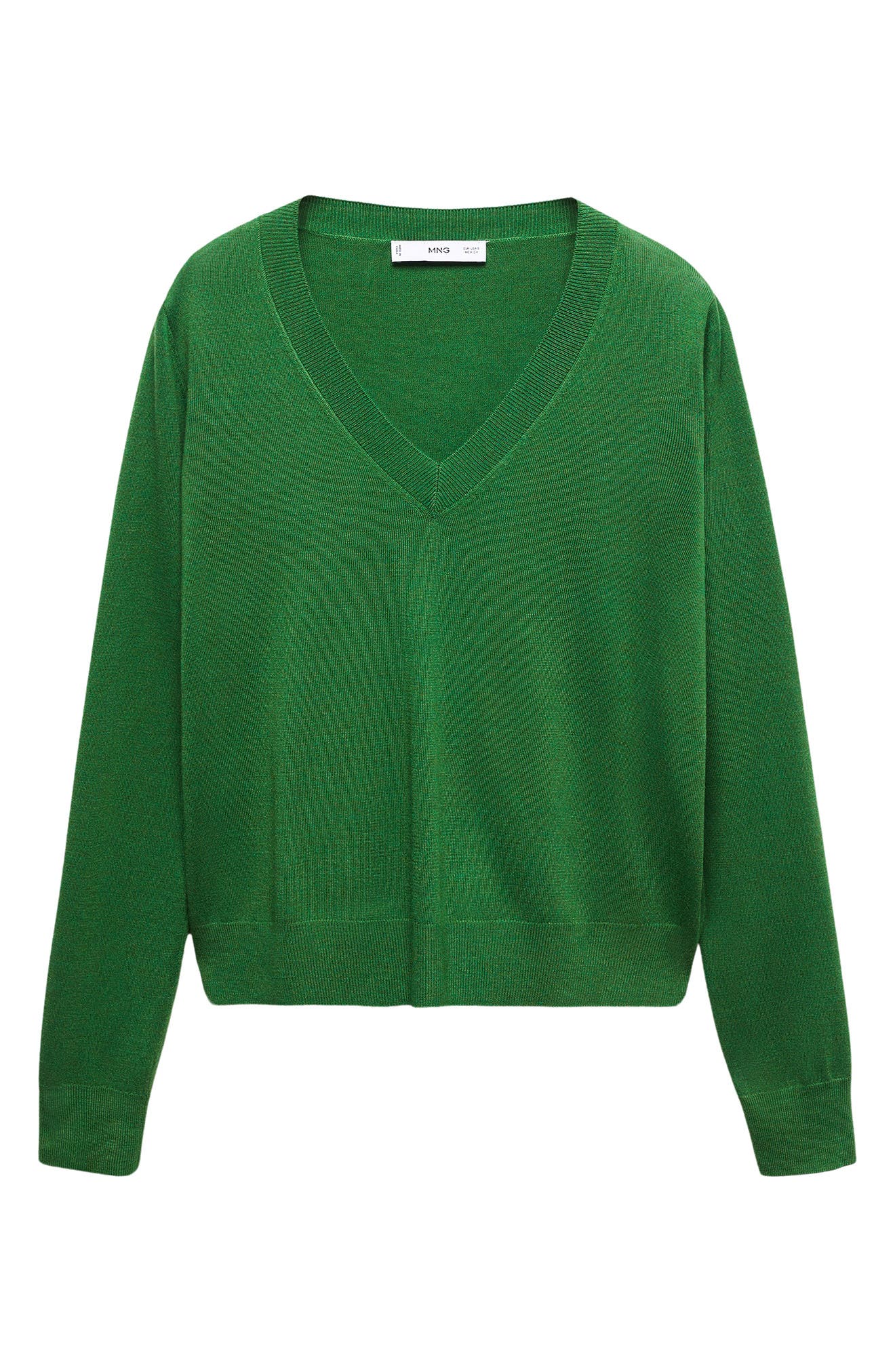 Mango V-neck Sweater In Green