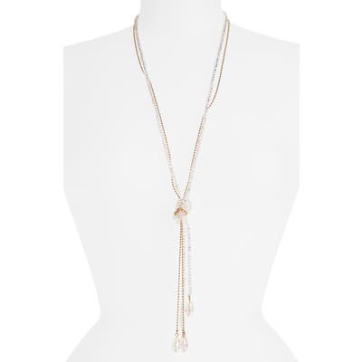 Stella + Ruby Frankie Tie Beaded Lariat Necklace