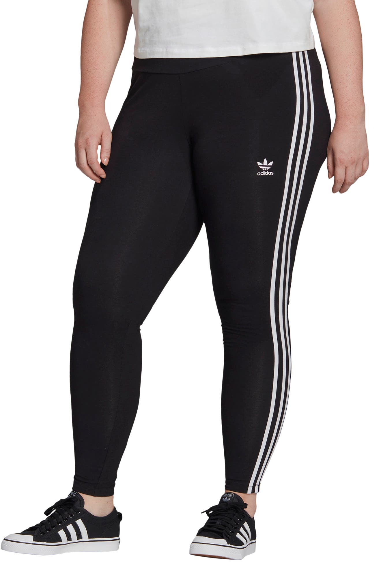 adidas 3 stripe tights grey