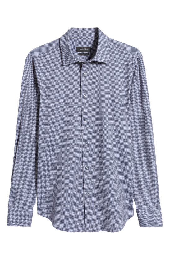 Shop Bugatchi James Ooohcotton® Geo Print Button-up Shirt In Sky