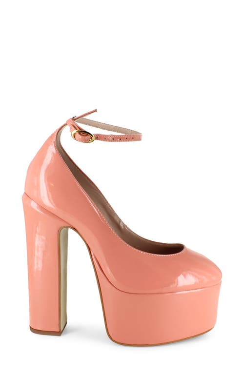 Zigi Nikole Ankle Strap Platform Pump In Sand Patent