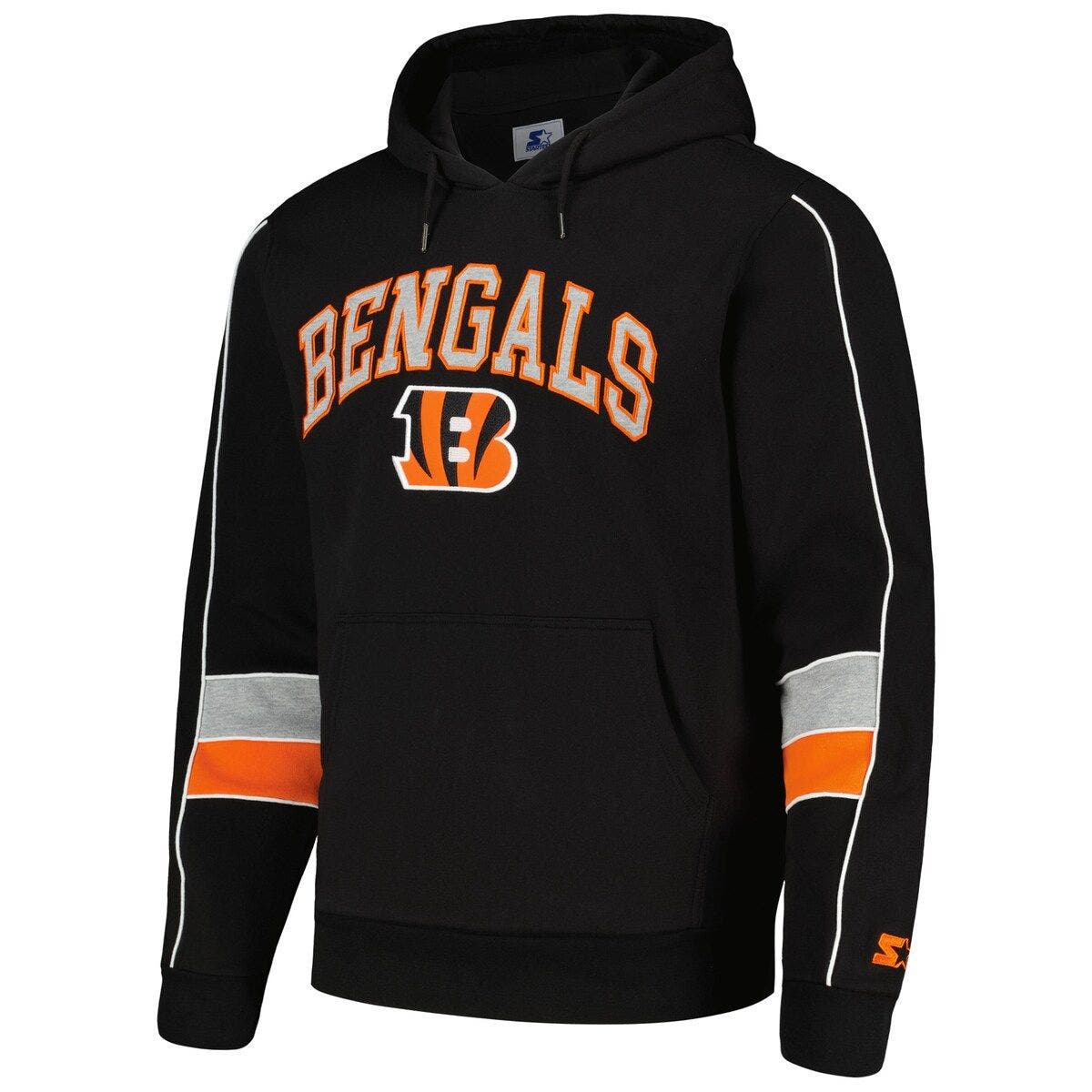 Men's Starter Black/White Cincinnati Bengals Halftime Long Sleeve T-Shirt