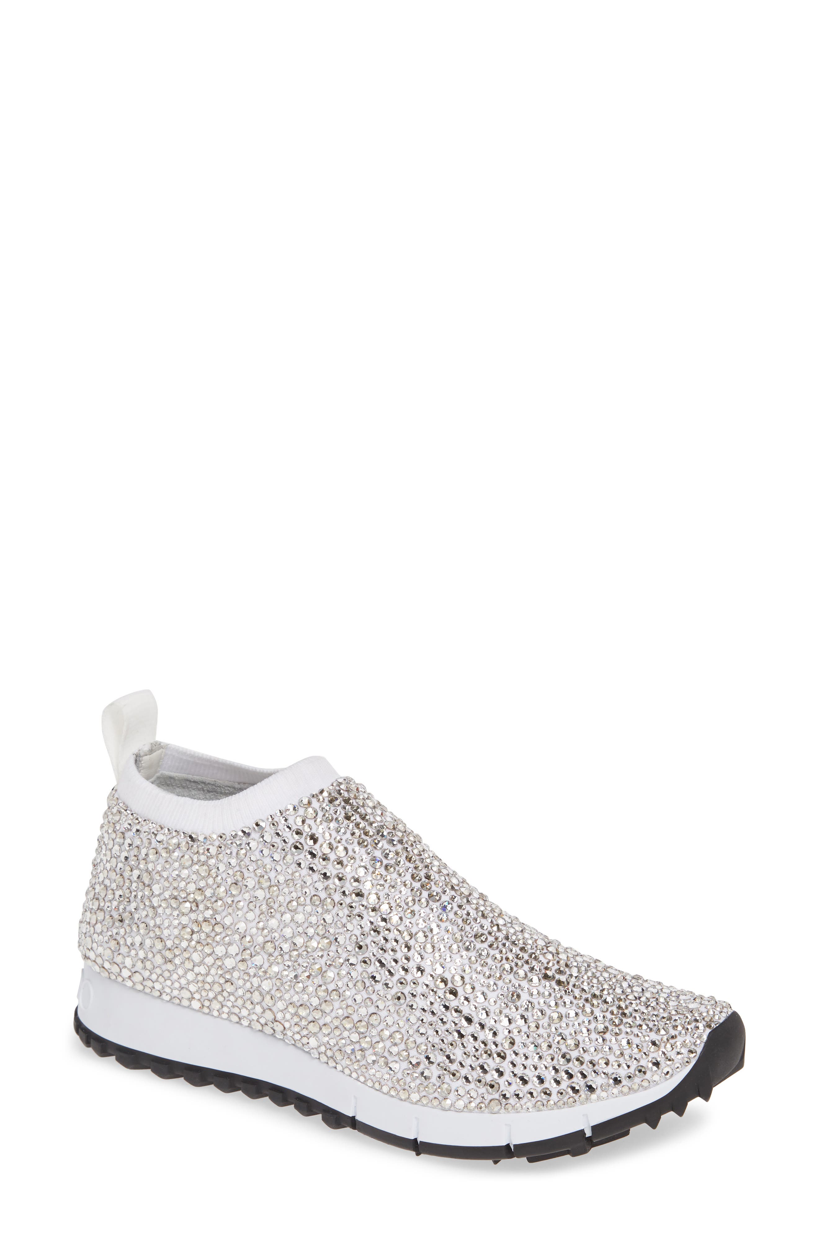 Jimmy Choo Nowary Crystal Embellished Slip-On Sneaker