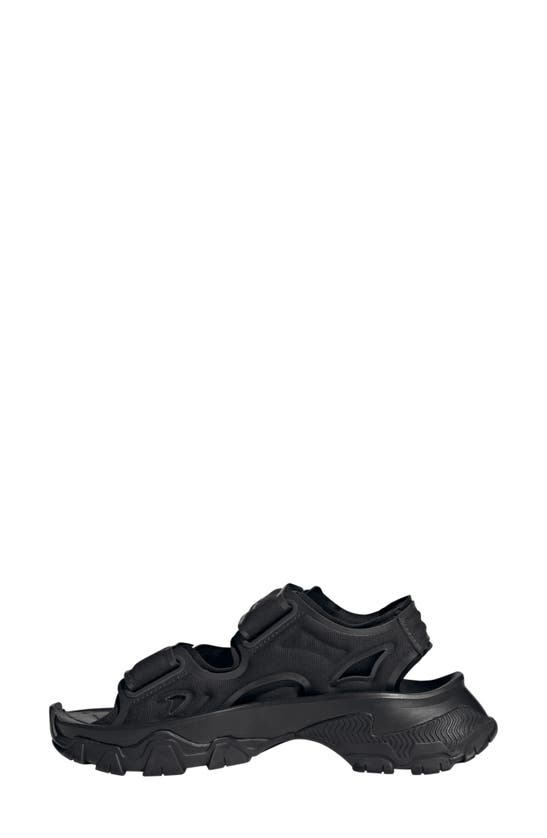 Shop Adidas By Stella Mccartney Hika Canvas Slingback Sandal In Black/ Black/ Utility Black