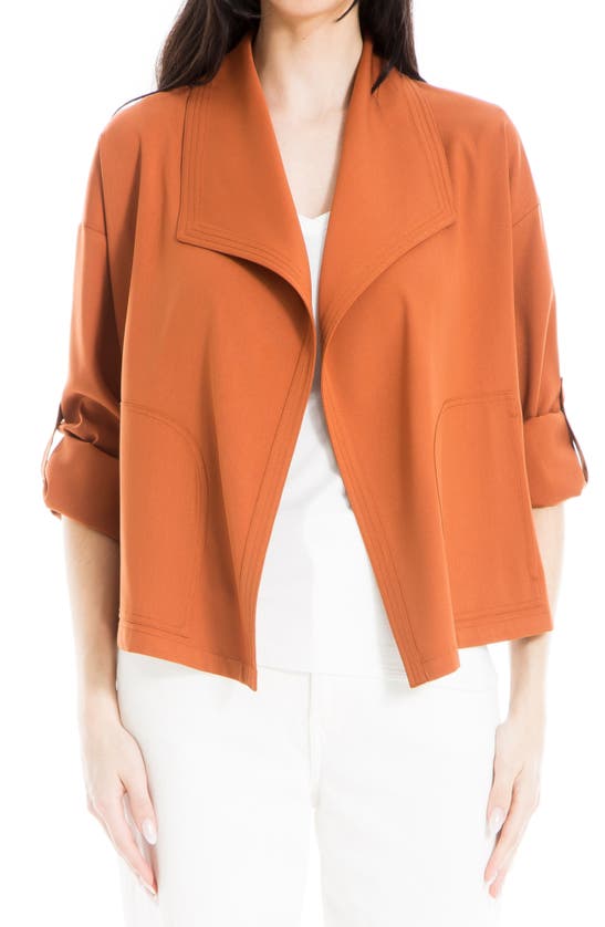 MAX STUDIO TWILL DRAPE FRONT SHORT JACKET