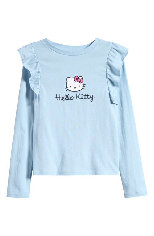 Tucker + Tate Kids' Ruffle Long Sleeve Graphic T-shirt In Blue Falls Hello Kitty