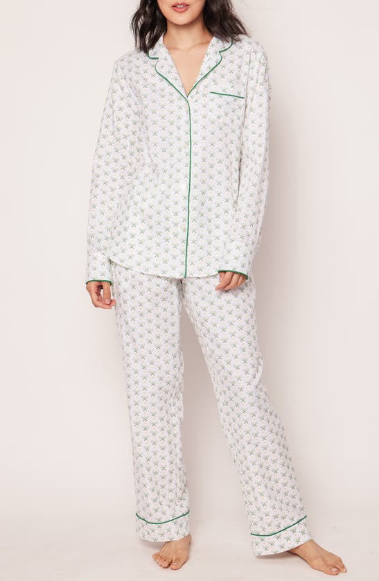 Shop Petite Plume Match Point Cotton Pajamas In Green