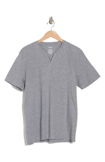 Shop Abound Split Neck T-shirt In Grey Heather