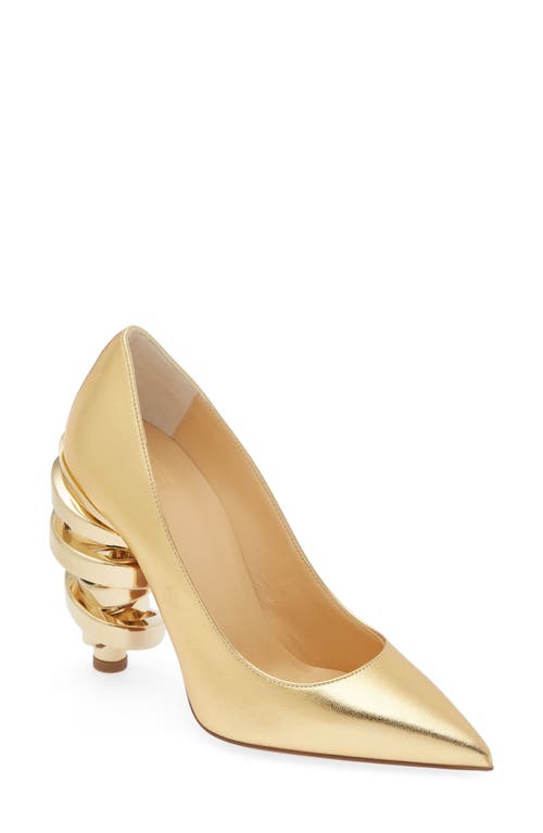 KEEYAHRI Jenine d'Orsay Pointed Toe Pump in Gold