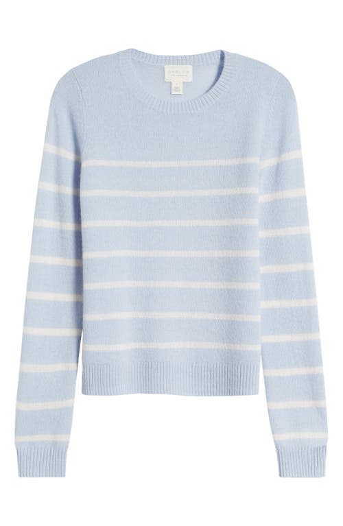 Shop Caslonr Caslon(r) Cashmere Crewneck Sweater In Blue - Ivory Stacy Stripe