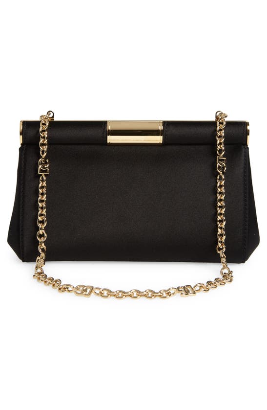 Dolce & Gabbana Marlene Small Satin Shoulder Bag In Black