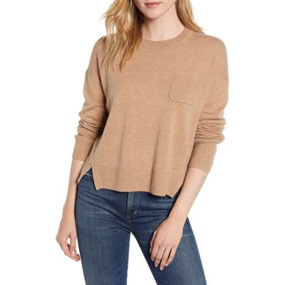 Alex Mill Crop Merino Wool & Cotton Sweater, Brown