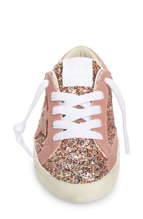 Shop Golden Goose Kids' Super-star Glitter Low Top Sneaker In Multicolor/ash Rose