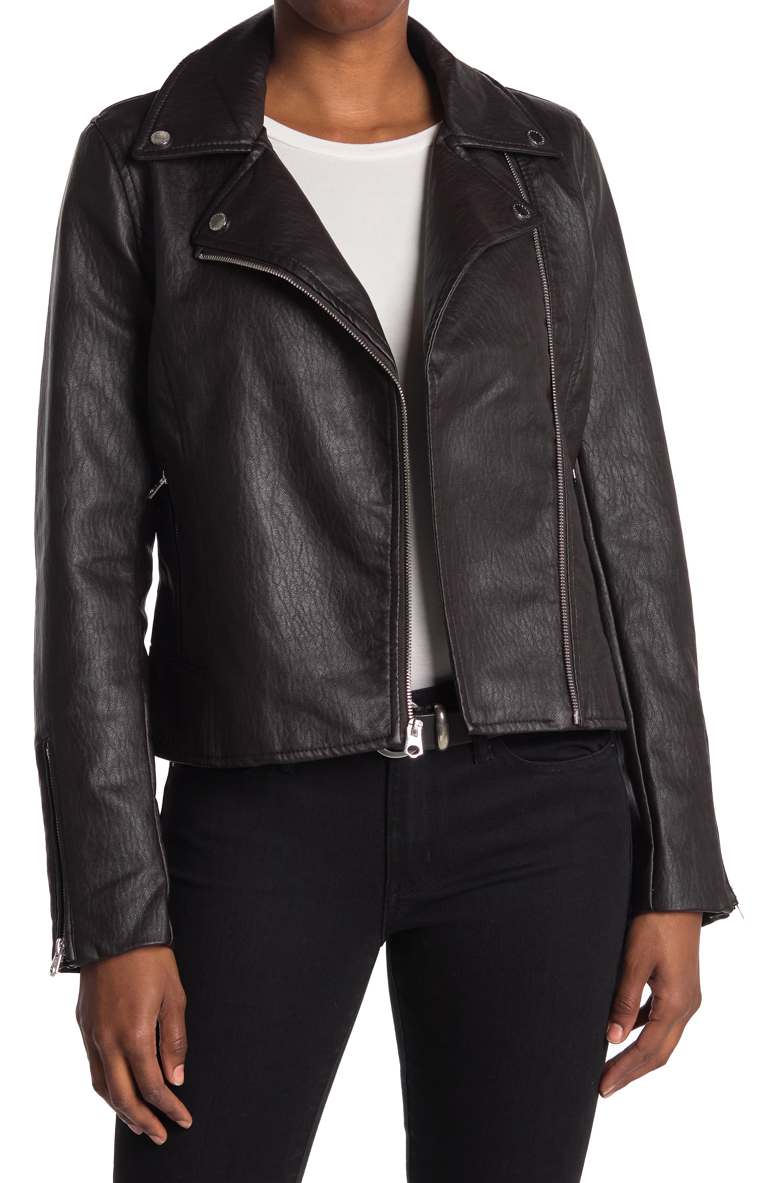 french connection leather moto jacket