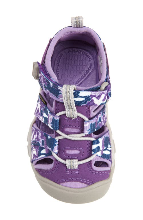 Shop Keen Kids' Seacamp Ii Cnx Water Friendly Sandal In Camo/tillandsia Purple