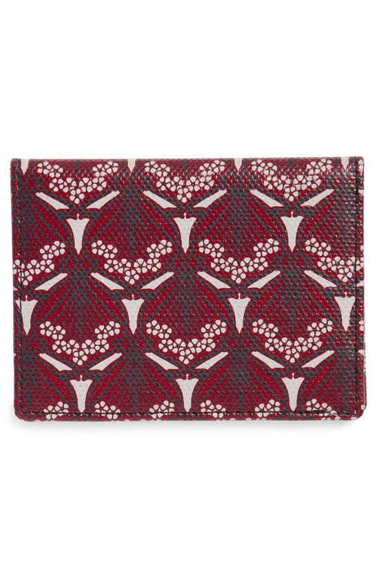 Shop Liberty London Coated Canvas Card Case In Oxblood