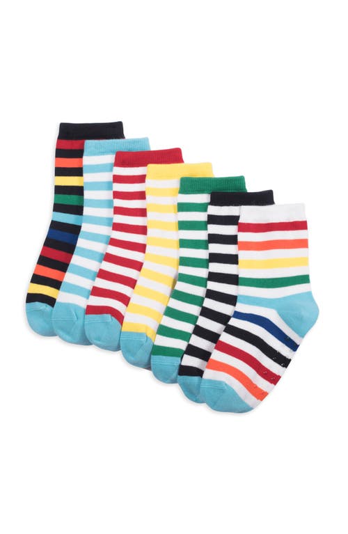 Primary Crew Sock 7-pack In Stripe In Rainbow Stripe Mix