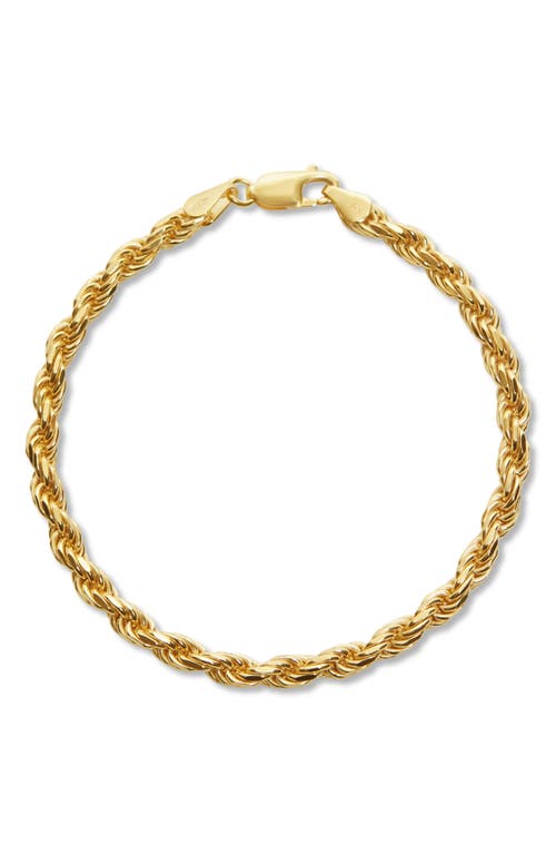 Men's Rope Chain Bracelet in Gold