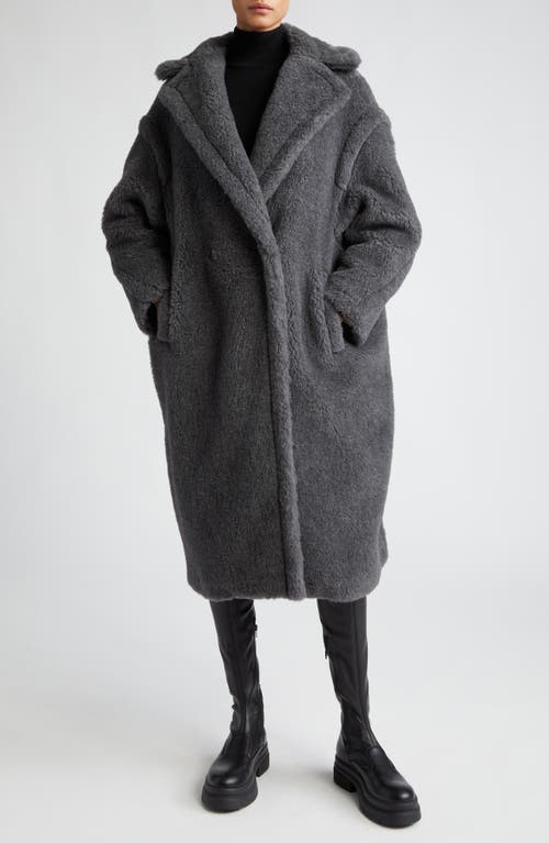 Max Mara Teddy Bear Icon Faux Fur Coat Medium Grey at