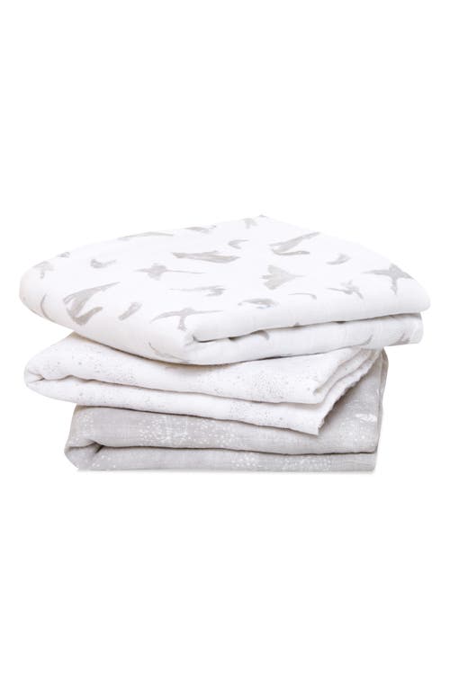 aden + anais 3-Pack Assorted Large Cotton Muslin Musy Squares in Map The Stars Grey