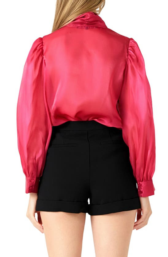 ENDLESS ROSE ENDLESS ROSE ORGANZA BOW TIE SHIRT