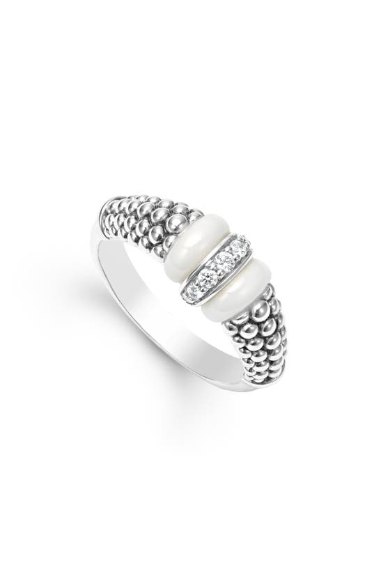 Lagos White Caviar Diamond Link Ring
