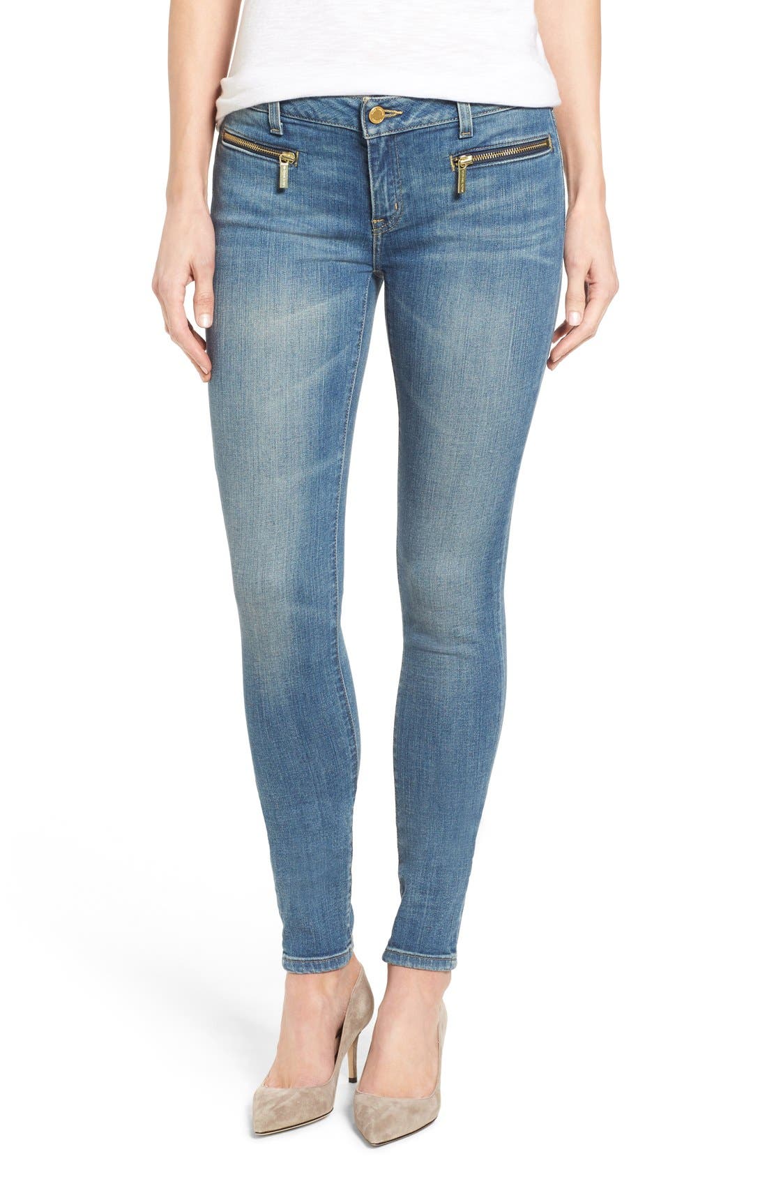 MICHAEL Michael Kors Zip Pocket Stretch Ankle Skinny Jeans (Veruschka