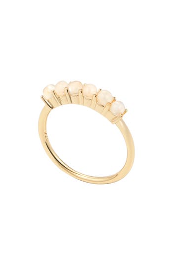 Adornia Fine Moonstone Band Ring In Gold/white