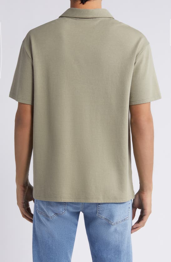 Frame Men's Duo Fold Ribbed Polo In Dry Sage