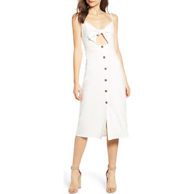 Bishop + Young Tie Bodice Midi Dress, White