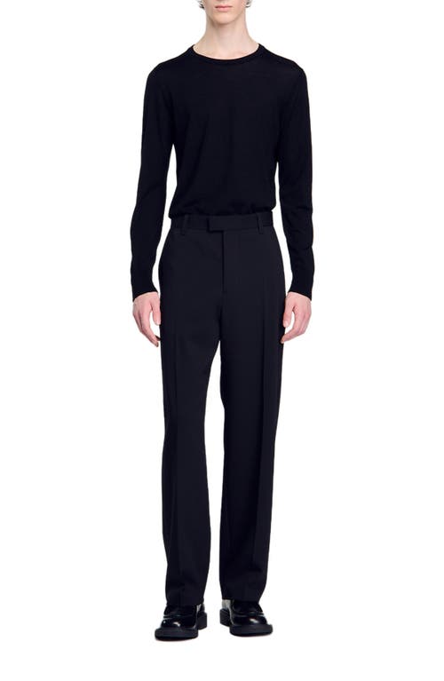 Shop Sandro Wide-leg Wool Trousers In Black