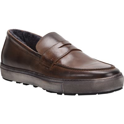 Ross & Snow Matteo Genuine Shearling Loafer Sneaker, Brown