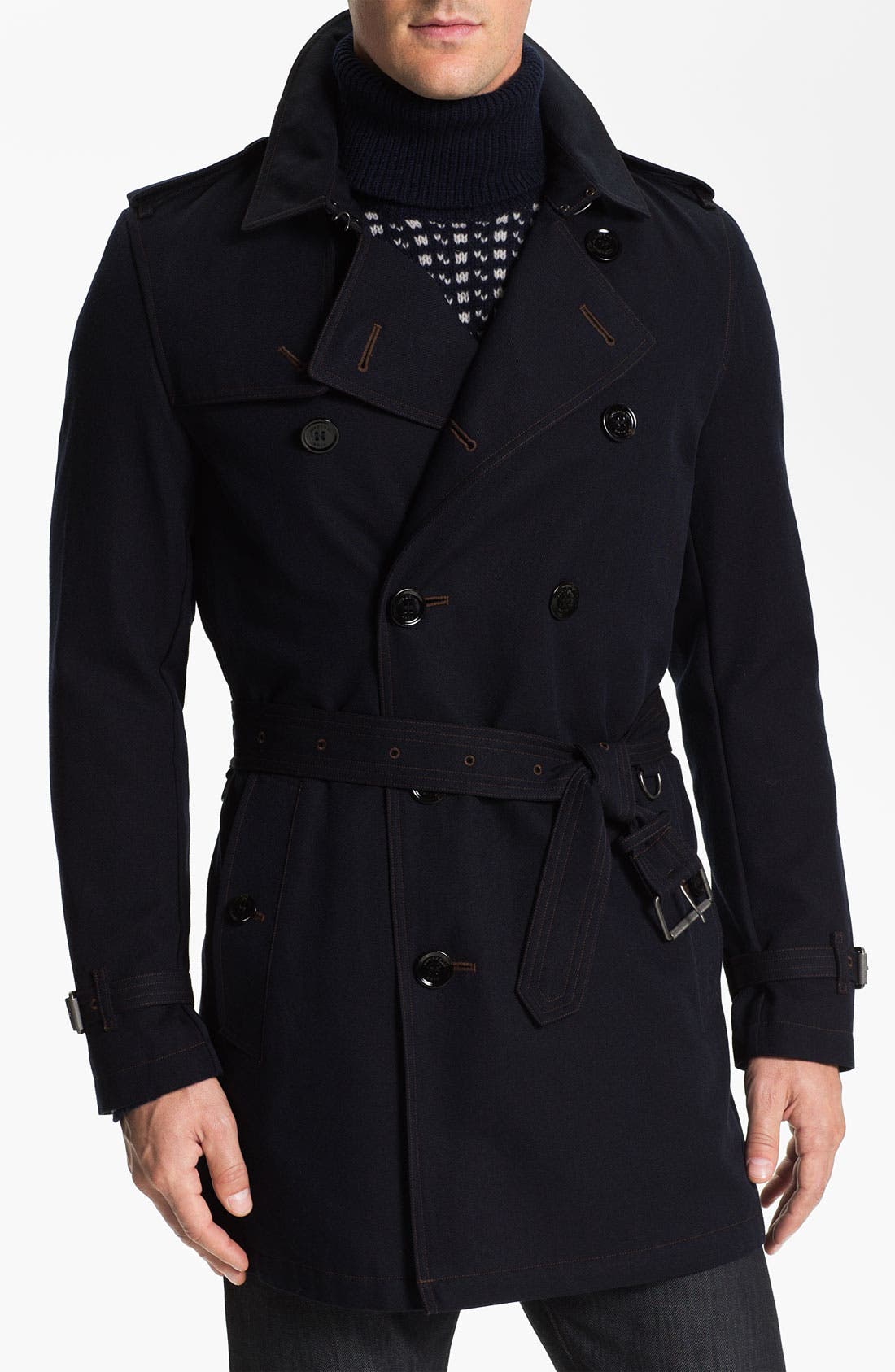 Burberry Brit Trim Fit Double Breasted Trench Coat Nordstrom