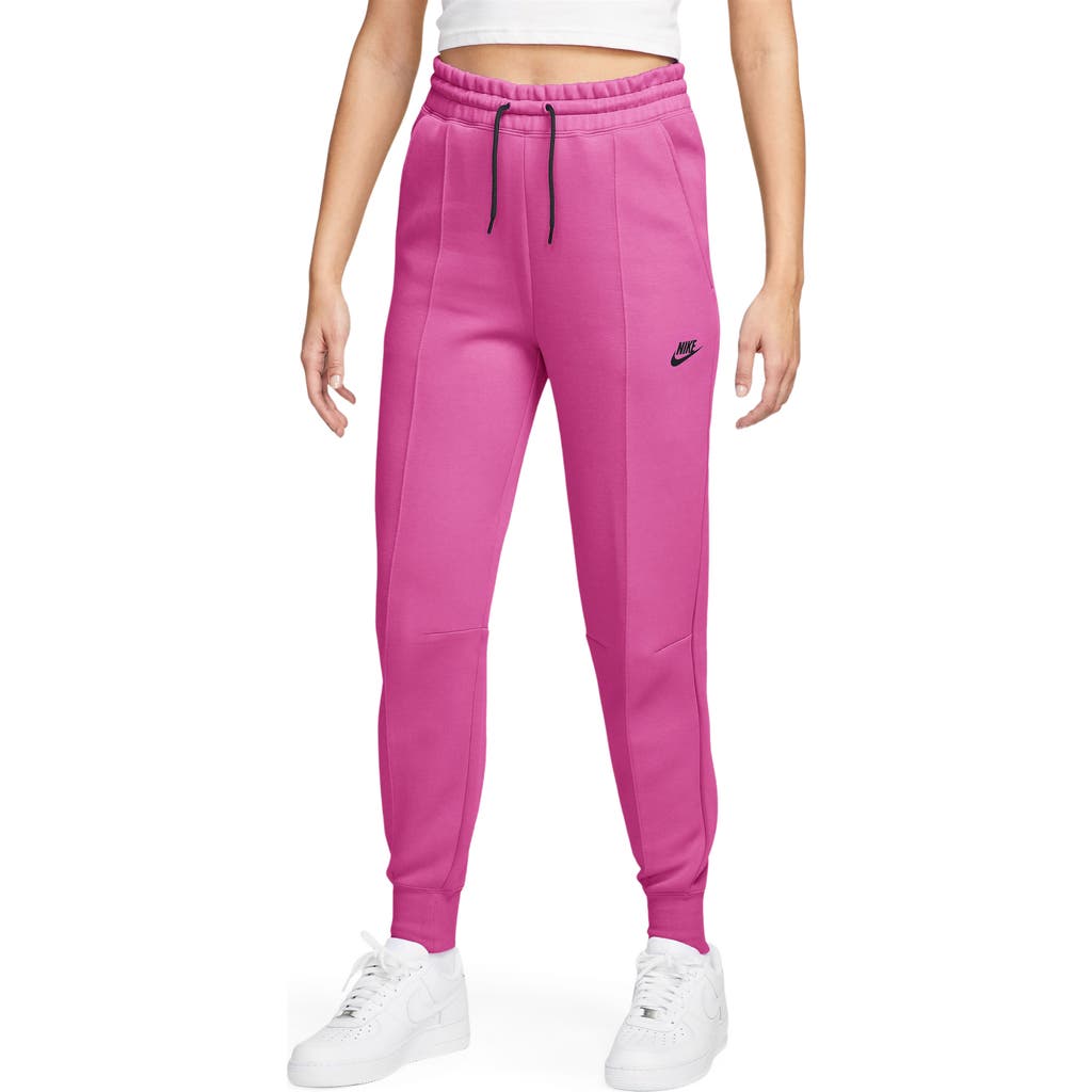 Nike Women's Sportswear Tech Fleece Mid-rise Jogger Pants In Alchemy Pink/black