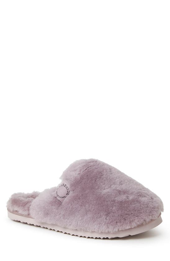 DEARFOAMS FIRESIDE GENUINE SHEARLING MULE SLIPPER
