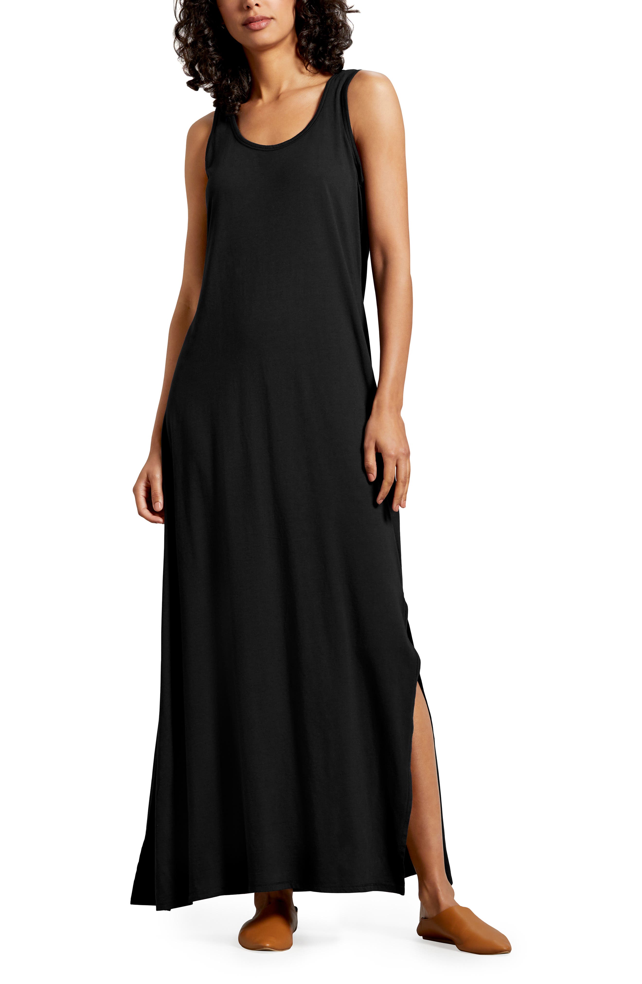Michael Stars Isabelle Cotton & Modal Maxi Dress, Black