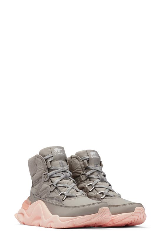 Sorel Kinetic Rnegd Waterproof High Top Sneaker Boot In Dove Peach Blo