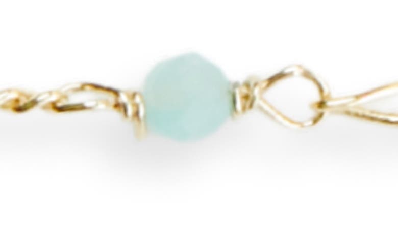 Shop Argento Vivo Sterling Silver Amazonite Figaro Chain Necklace In Gold