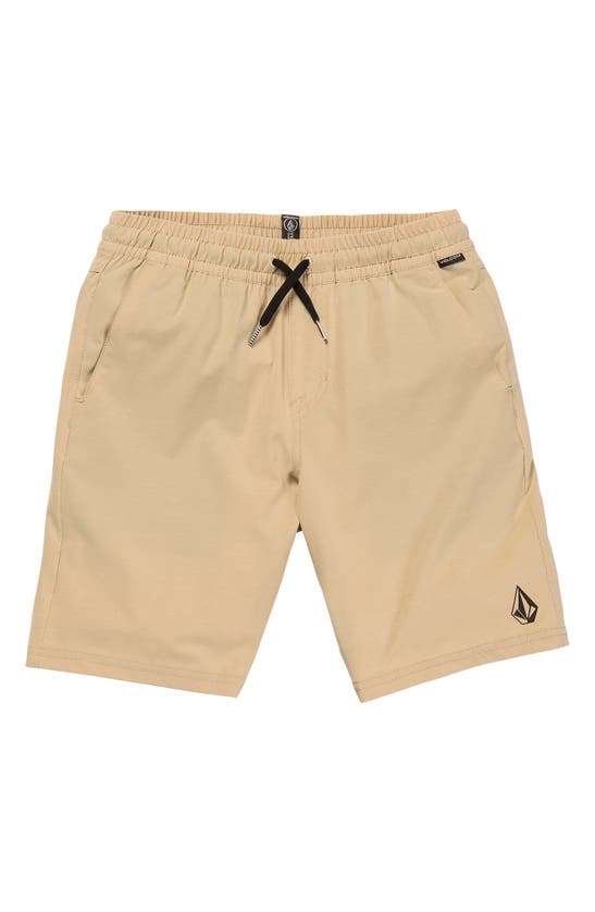 Volcom Big Boys Understoned Elastic Waist Hybrid Shorts In Almond