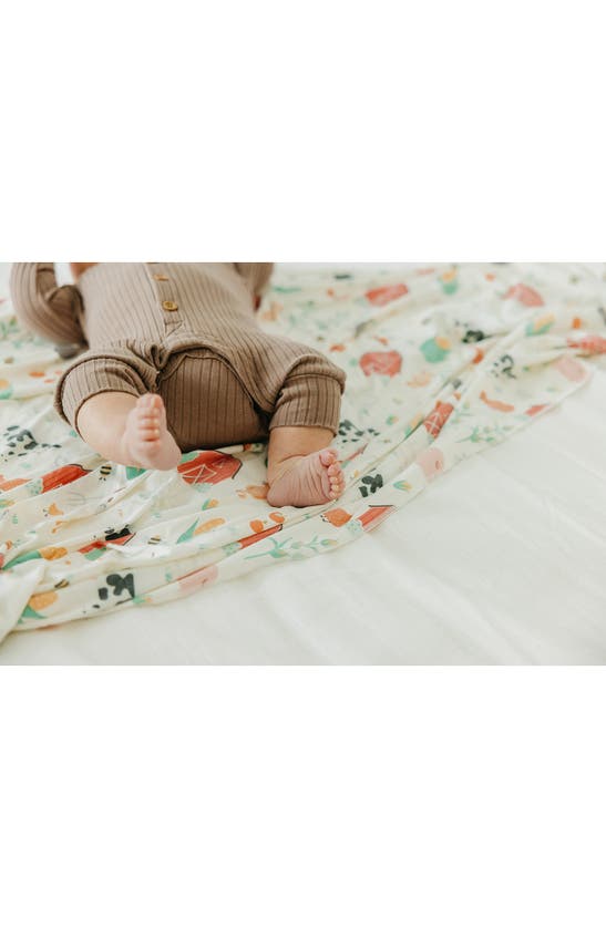 Copper Pearl Swaddle Blanket In Open White