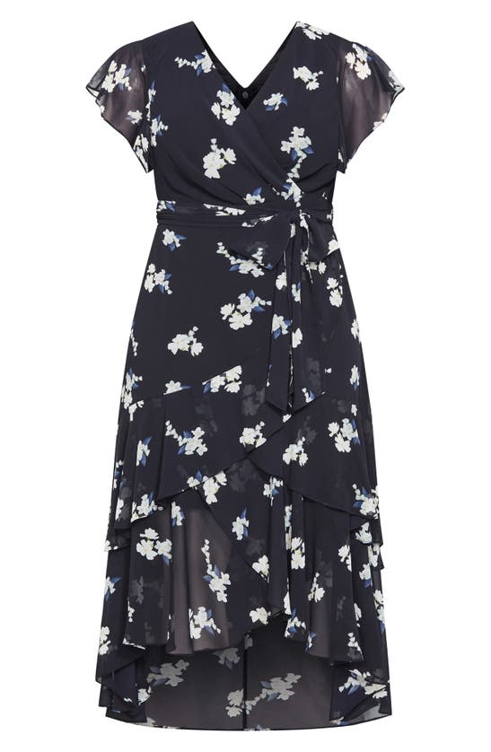 Shop City Chic Demure Floral Faux Wrap High-low Dress