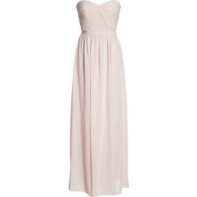 Social Bridesmaids Strapless Georgette Gown, 8 (similar to 1) - Pink