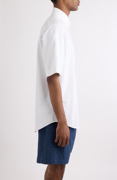 Shop Givenchy Short Sleeve Cotton Button-down Shirt In White