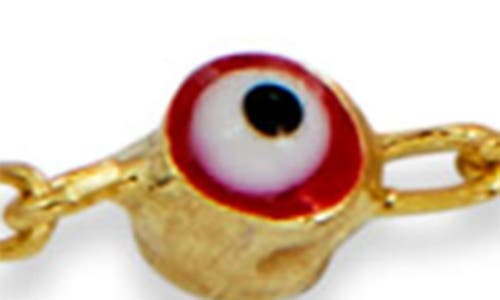 Savvy Cie Jewels Enamel Evil Eye Chain Anklet In Gold