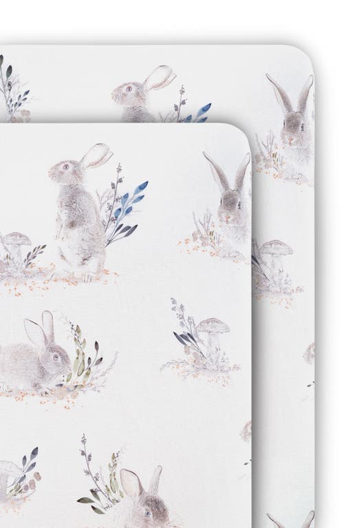Oilo Cottontail 2-Pack Jersey Fitted Crib Sheets in Stone at Nordstrom