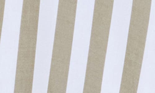 Shop T Tahari Stripe Belted Shirtdress In Olive/white Stripe